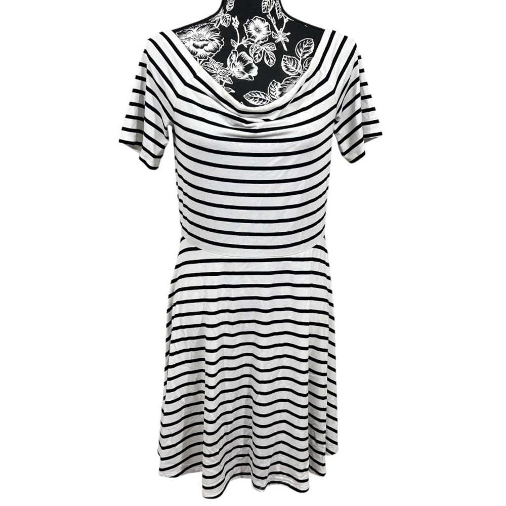White House Black Market Monochrome Striped Top